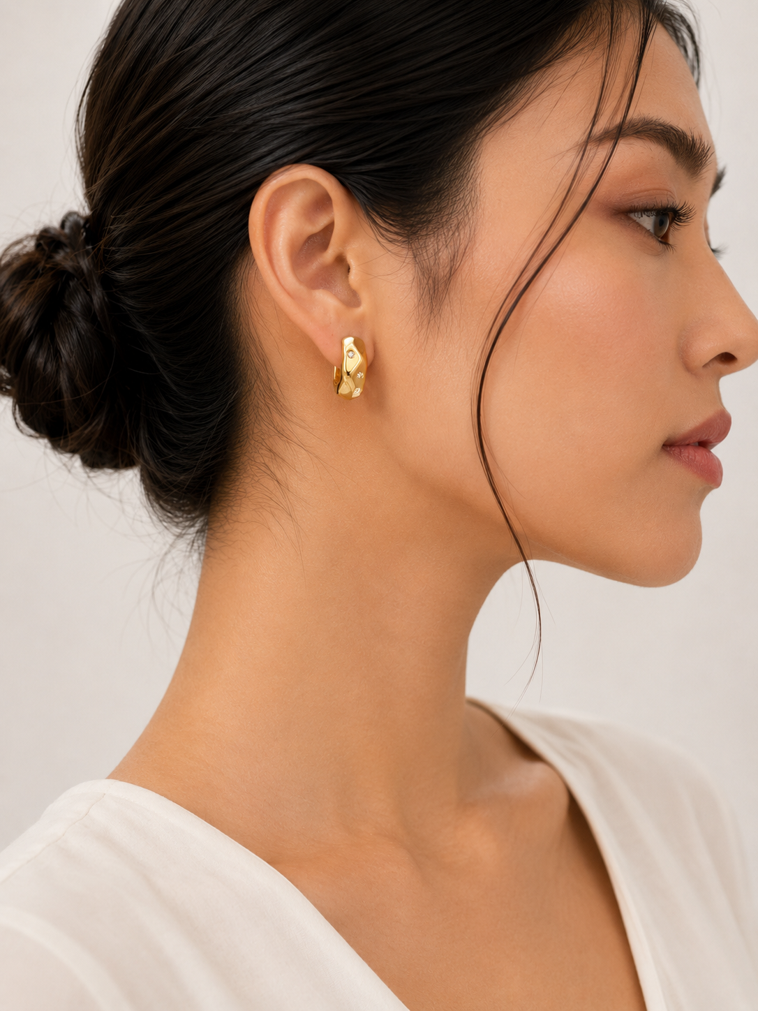 Hoop Crystal Stud Earrings