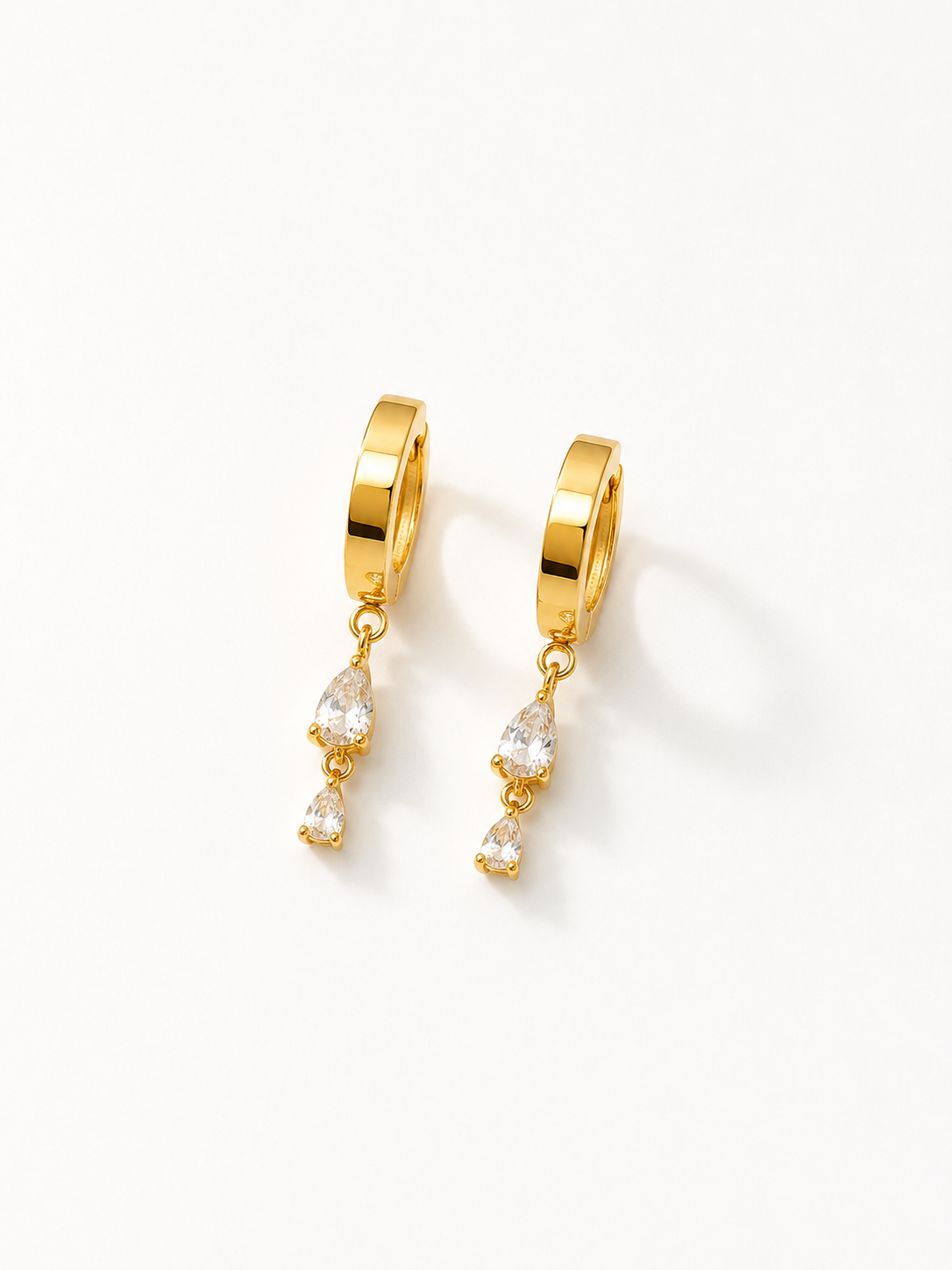 Crystal Drop Huggie Earrings