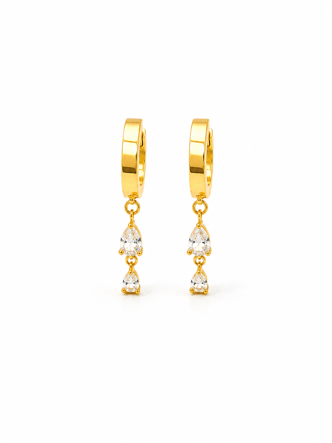 Crystal Drop Huggie Earrings