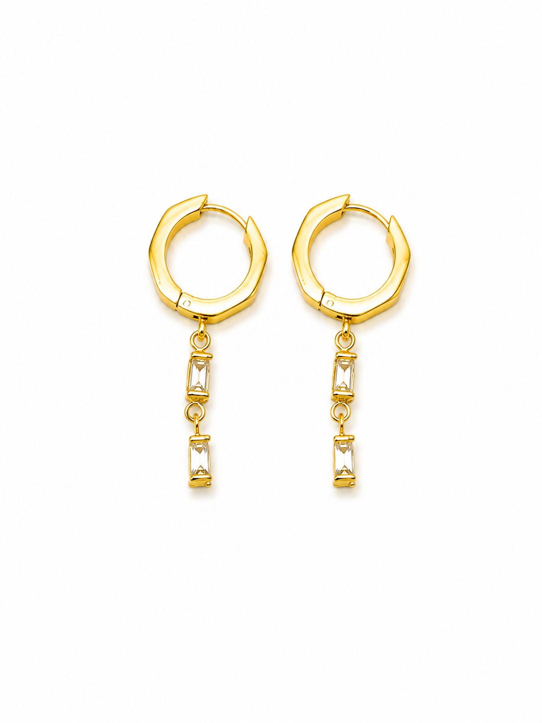 Crystal Drop Huggie Earrings