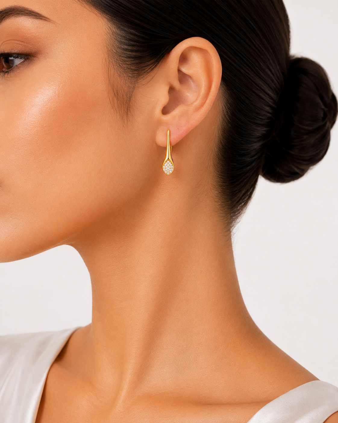 Pavé Teardrop Stud Earrings