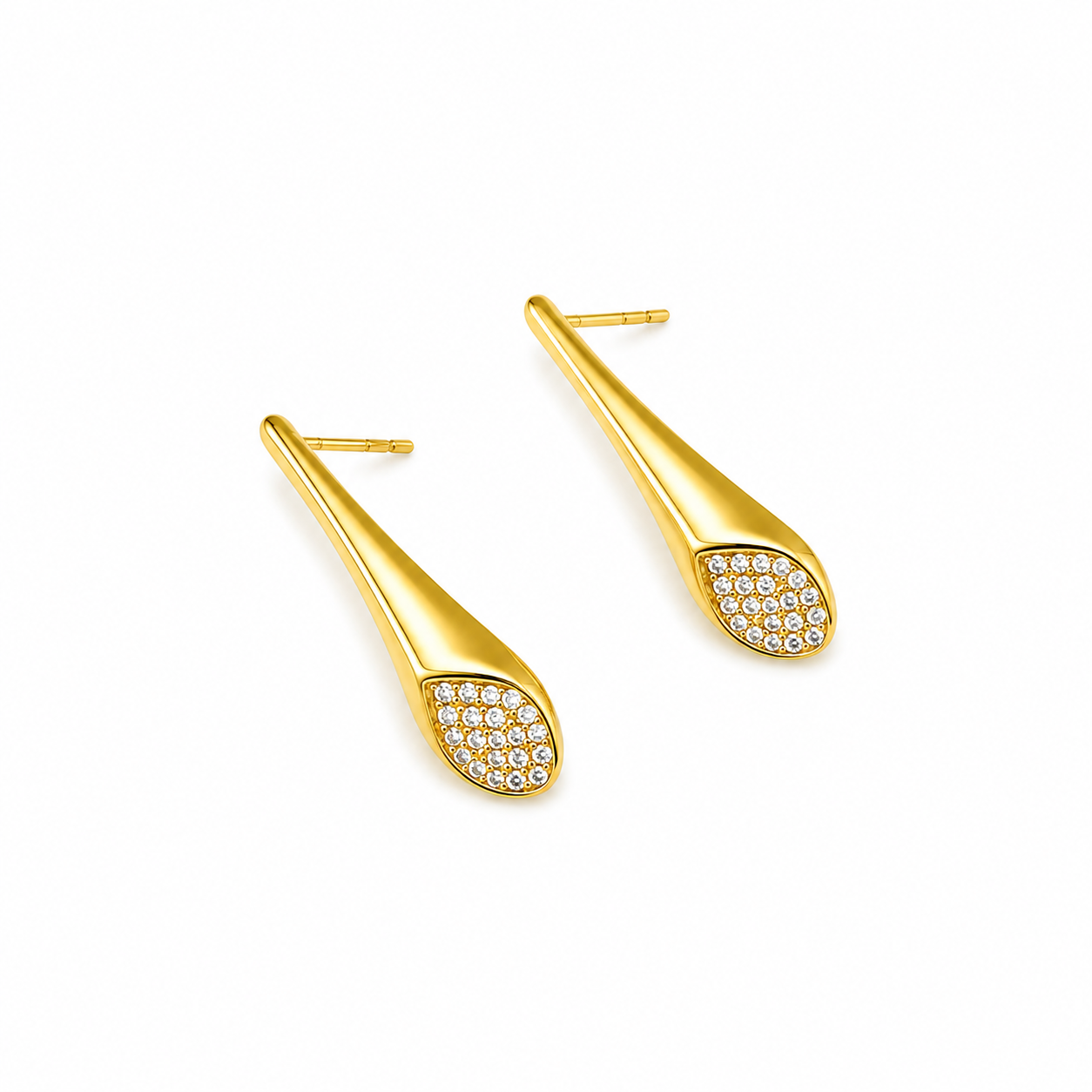 Pavé Teardrop Stud Earrings