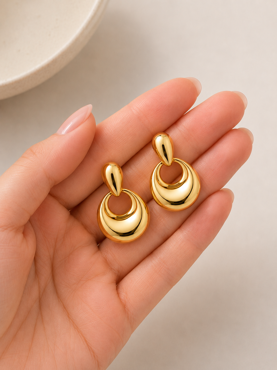 Modern Oval Drop Earrings