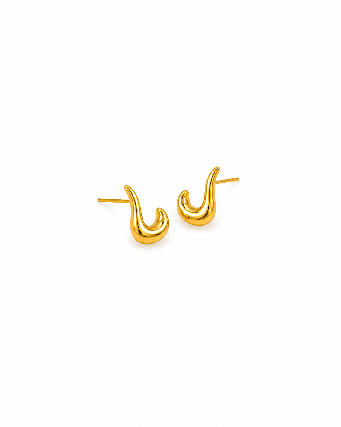 Sculpted Wave Stud Earrings