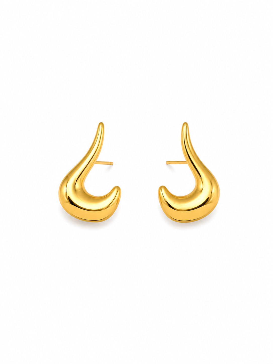Sculpted Wave Stud Earrings