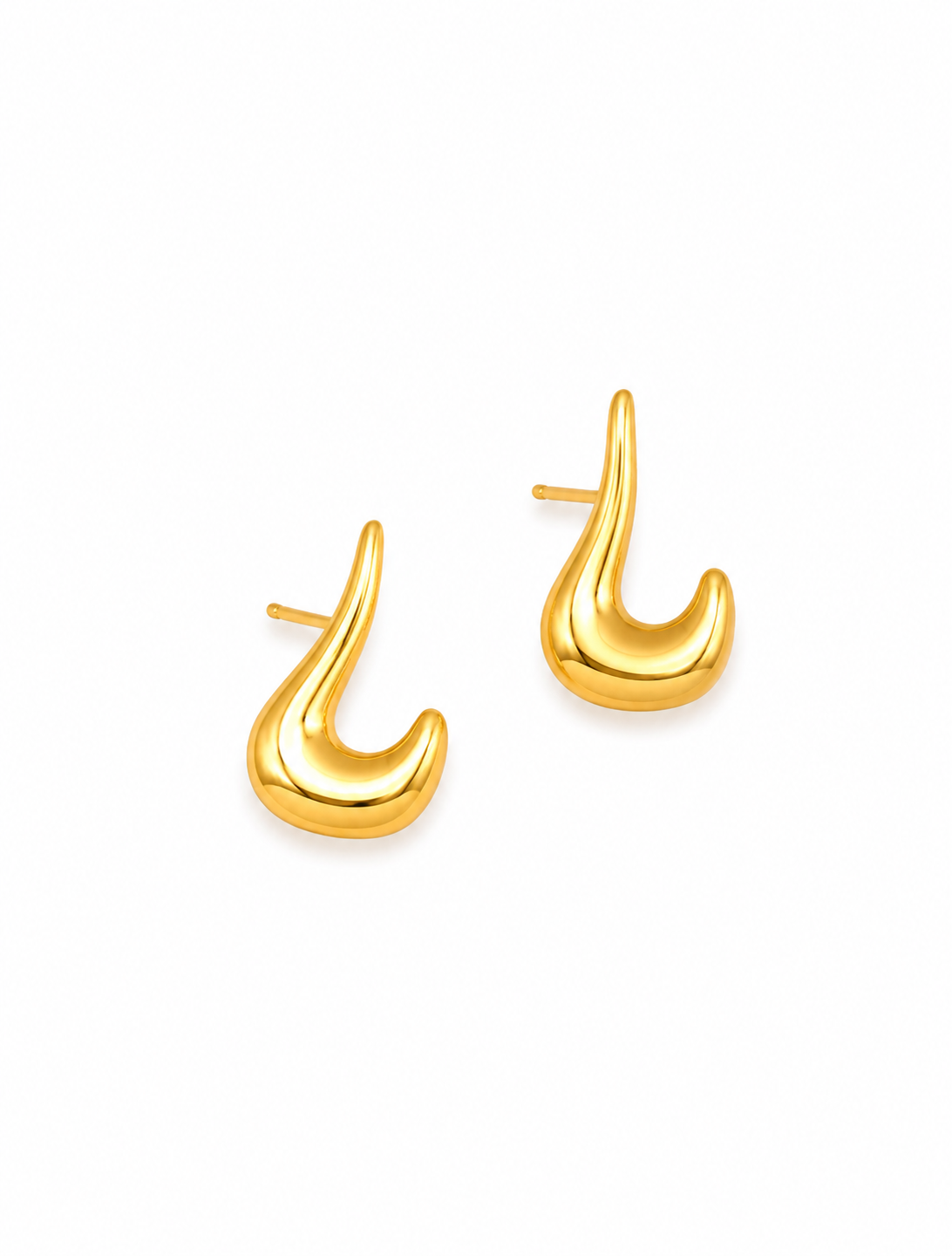Sculpted Wave Stud Earrings