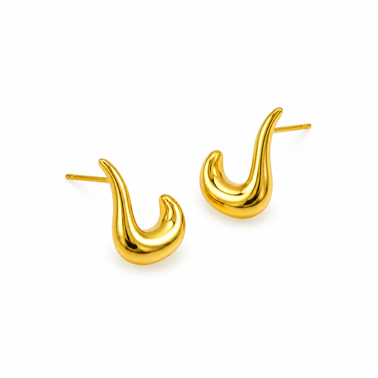 Sculpted Wave Stud Earrings