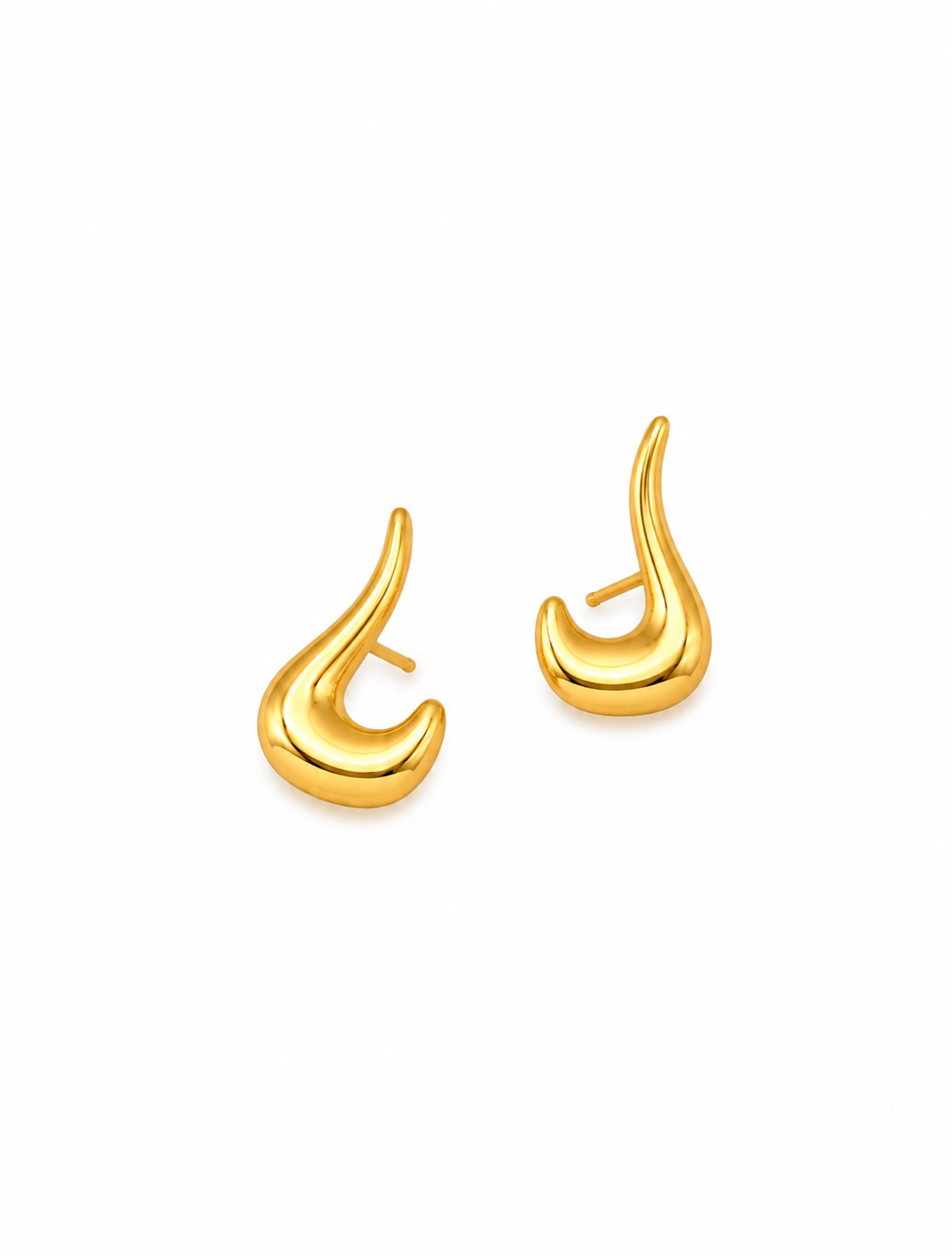 Sculpted Wave Stud Earrings