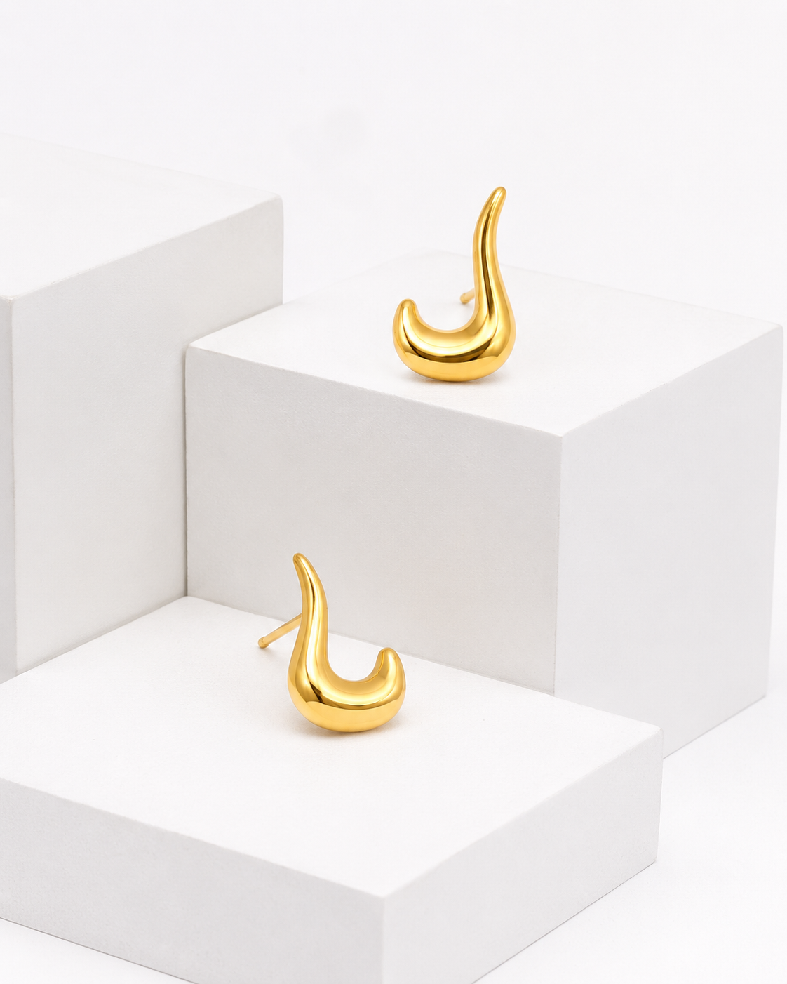 Sculpted Wave Stud Earrings