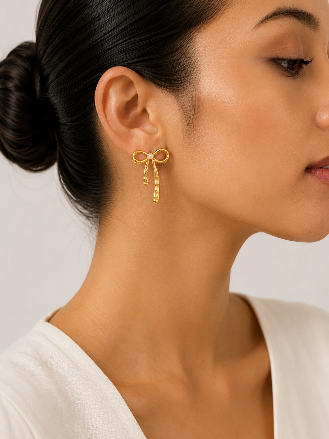 Pearl Bow Earrings