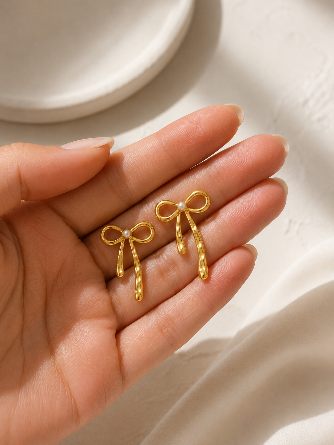 Pearl Bow Earrings