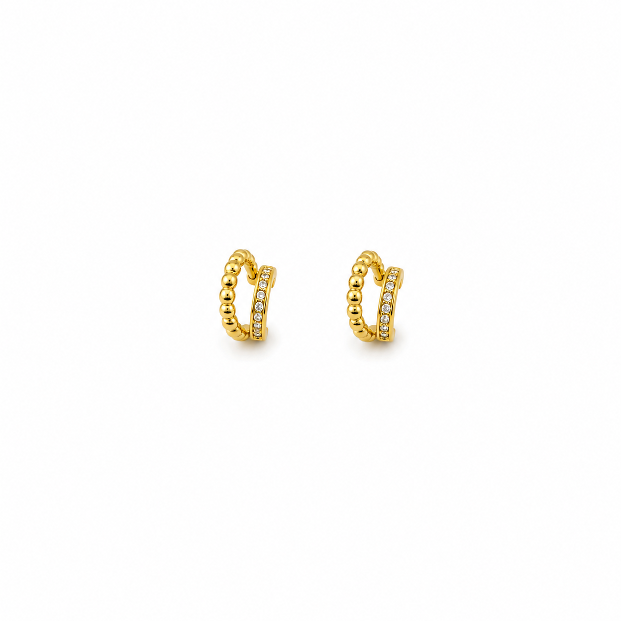 Dual Hoop Crystal Earrings