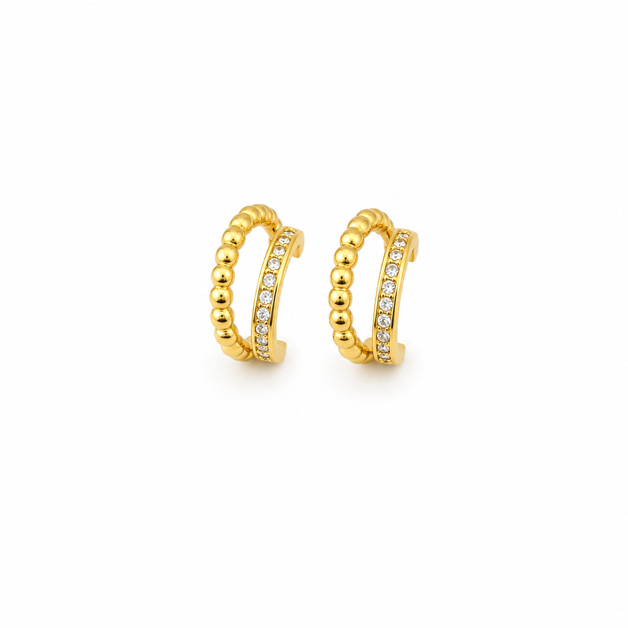 Dual Hoop Crystal Earrings