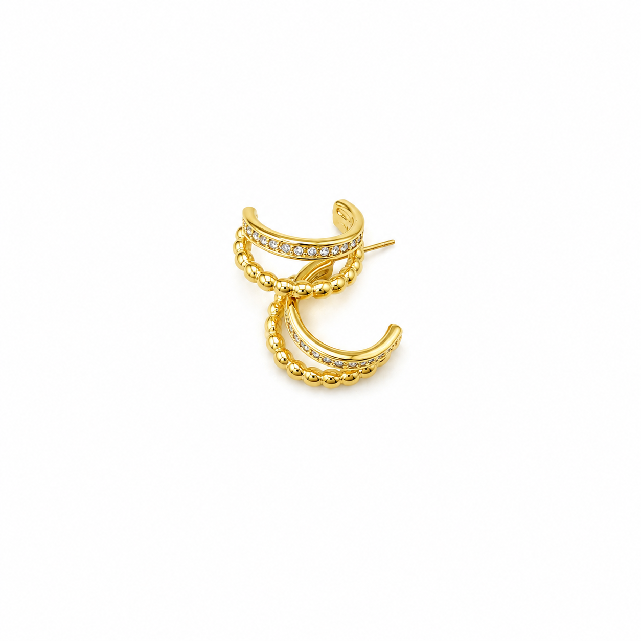 Dual Hoop Crystal Earrings