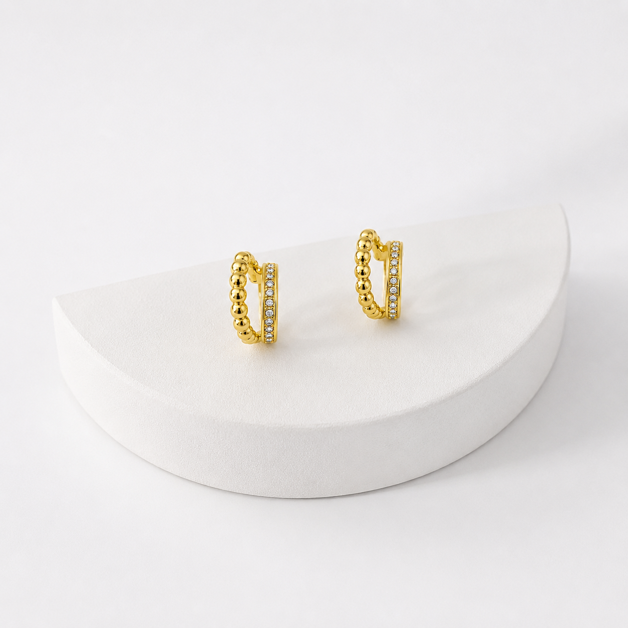 Dual Hoop Crystal Earrings