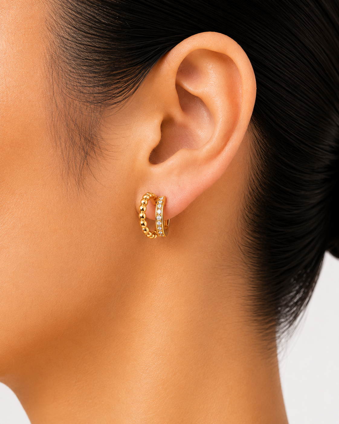 Dual Hoop Crystal Earrings