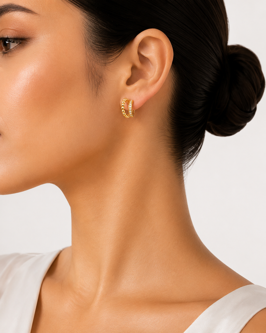 Dual Hoop Crystal Earrings
