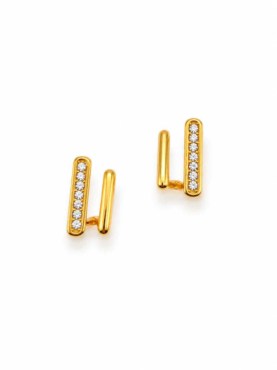 Crystal Bar Stud Earrings