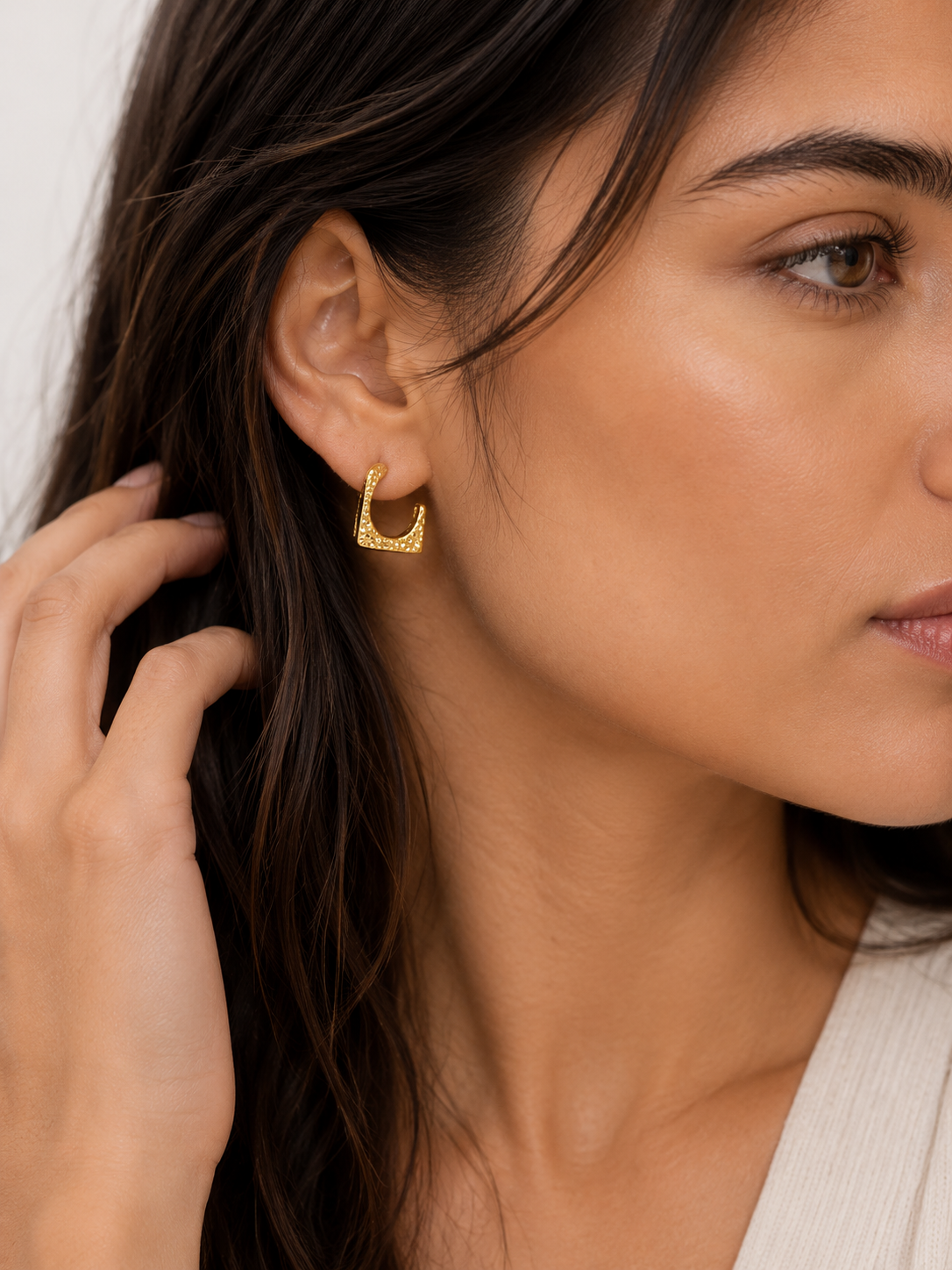 Textured Square Hoops