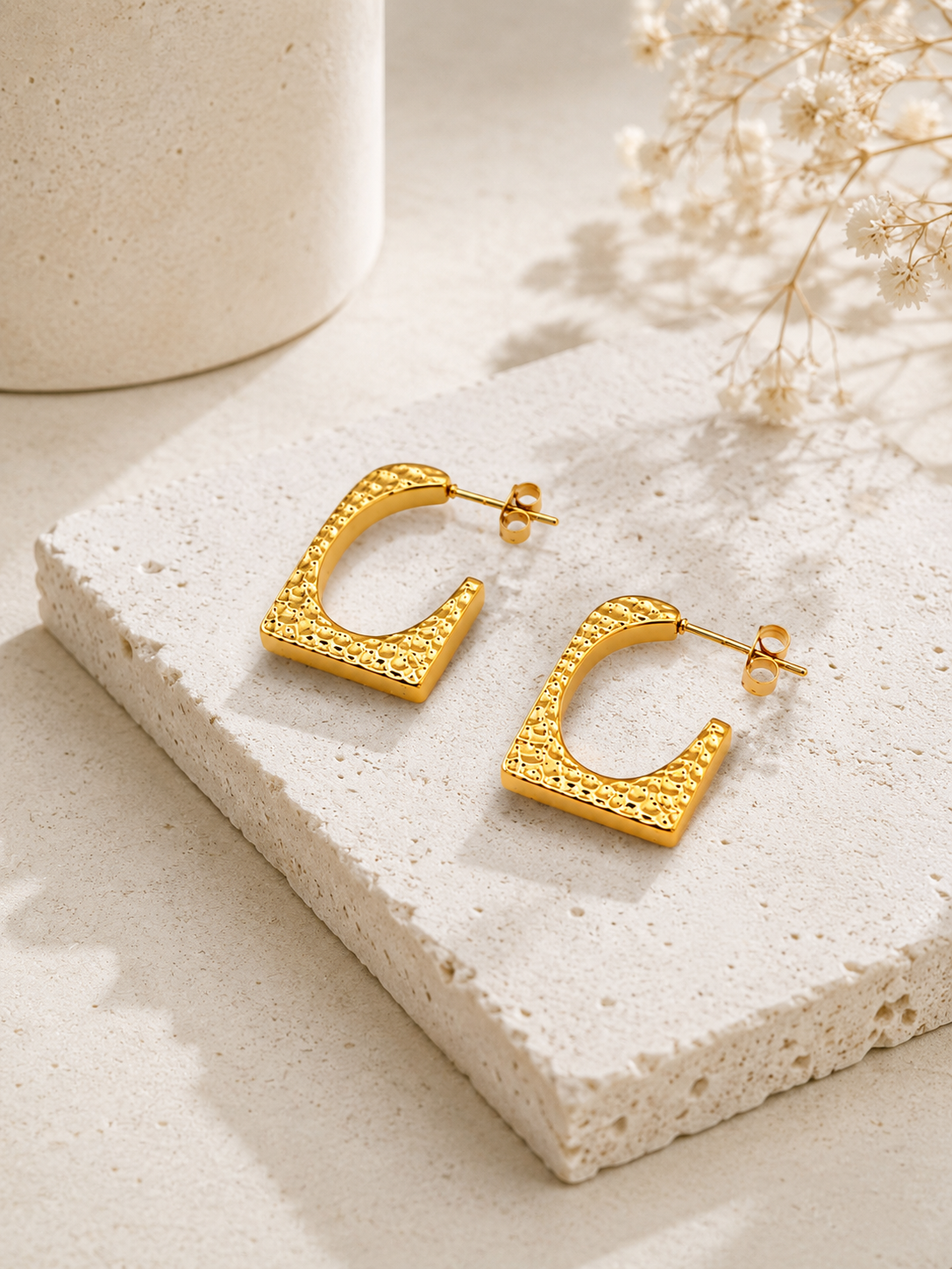 Textured Square Hoops