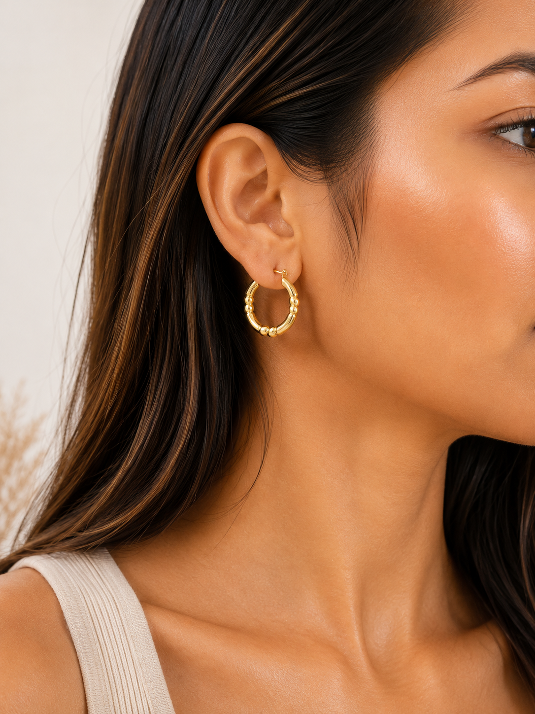 Beaded Classic Hoops