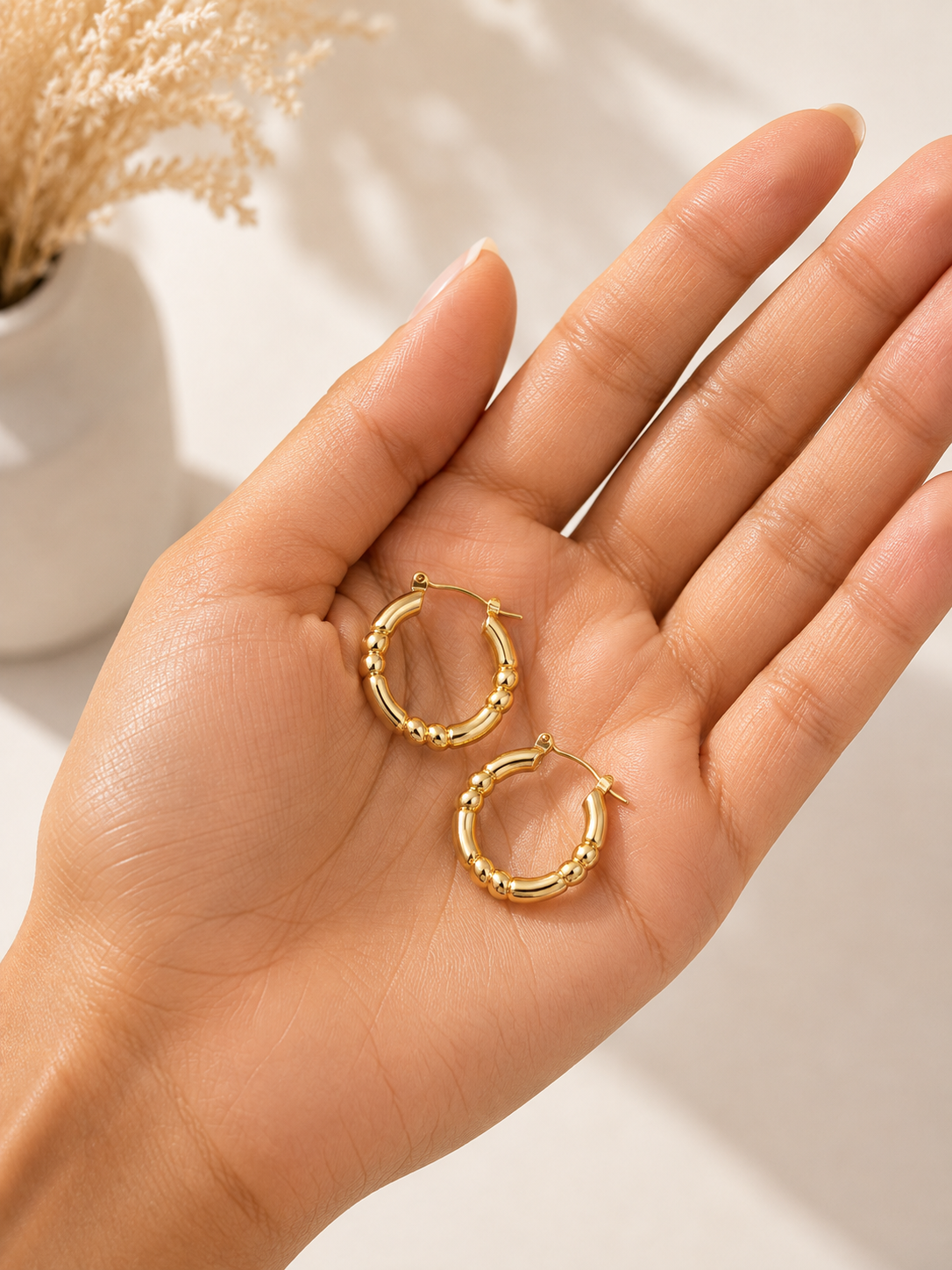 Beaded Classic Hoops