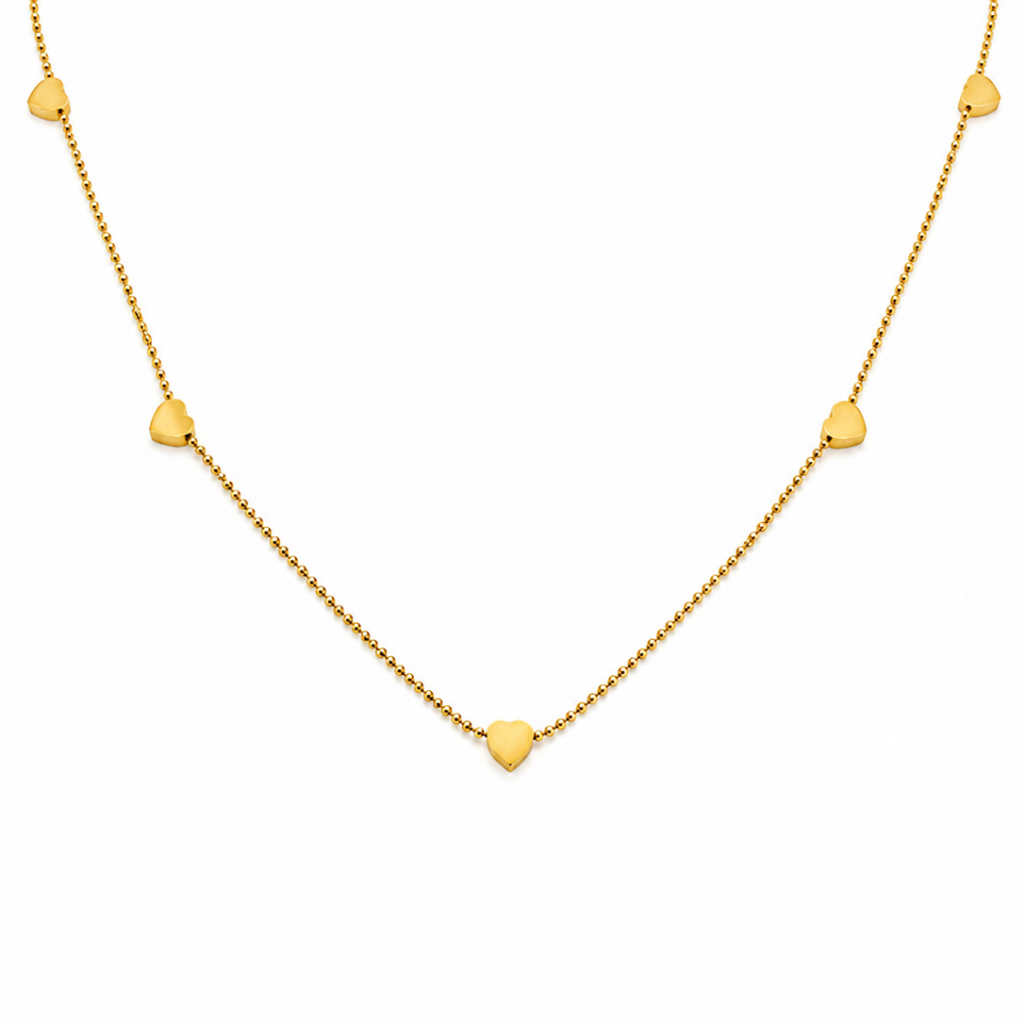 Dainty Heart Station Necklace