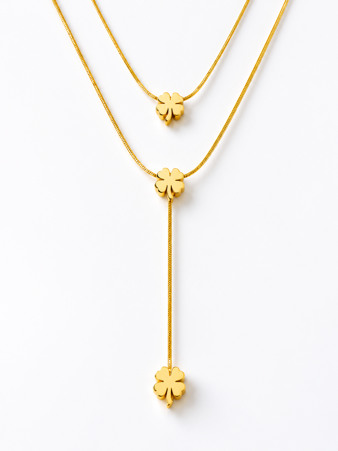 Lucky Clover Lariat Necklace