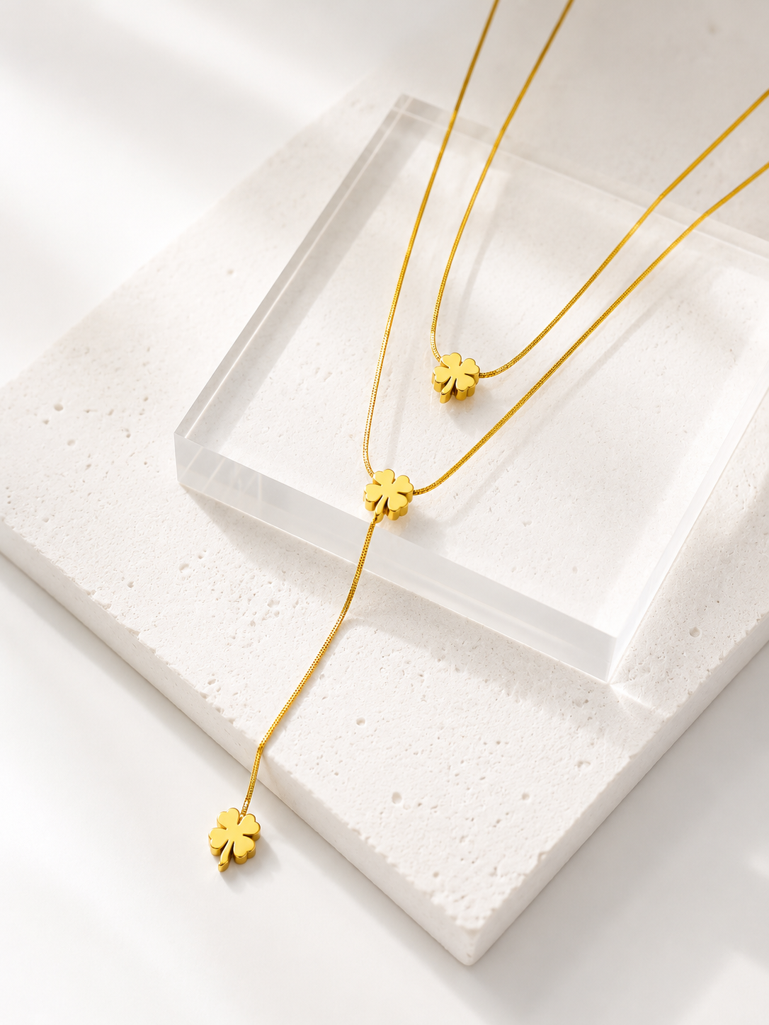 Lucky Clover Lariat Necklace