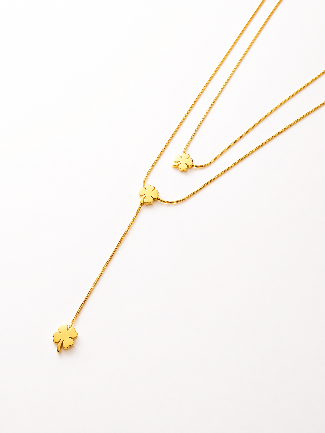 Lucky Clover Lariat Necklace