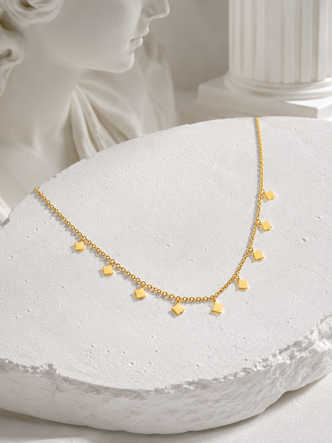 Minimal Square Charm Necklace