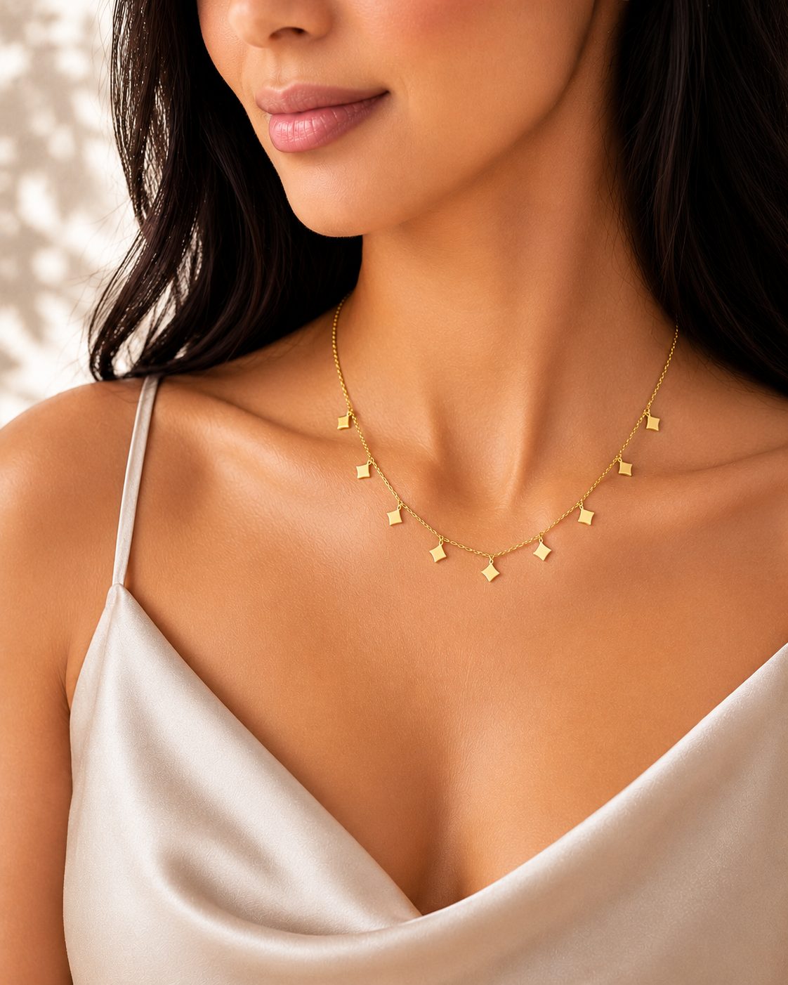 Minimal Square Charm Necklace