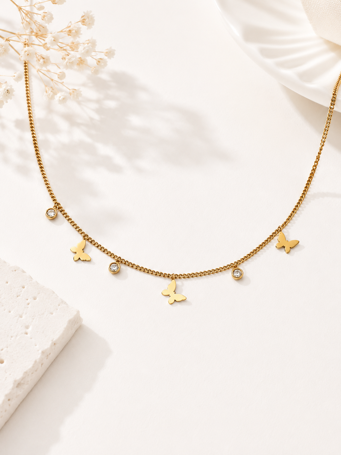 Butterfly & Crystal Necklace