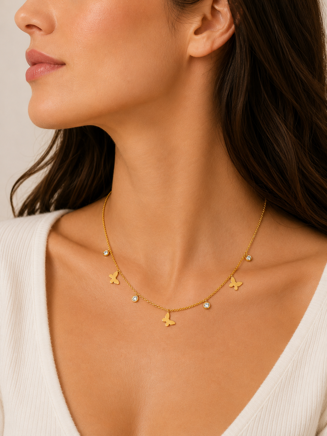 Butterfly & Crystal Necklace