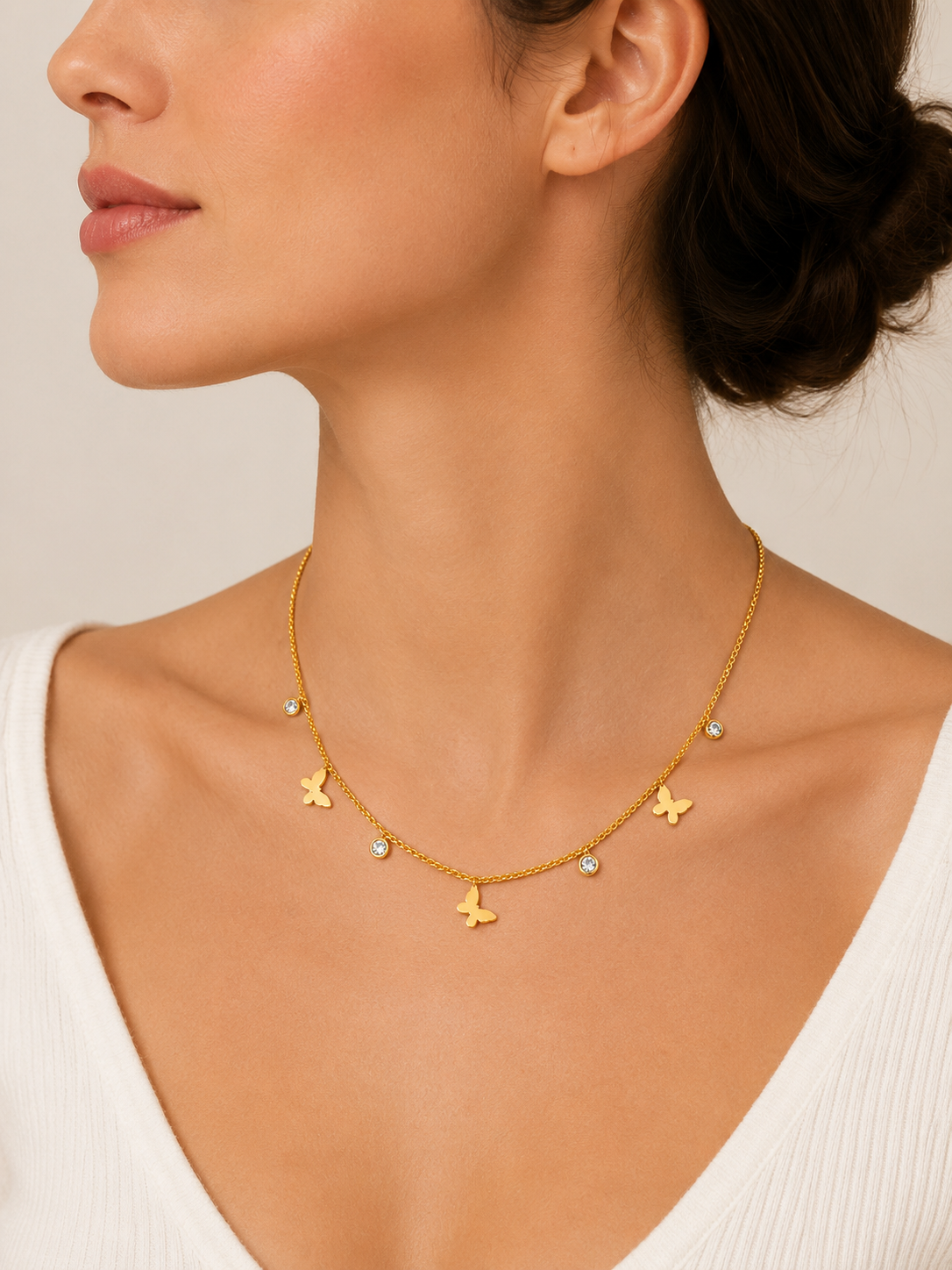 Butterfly & Crystal Necklace