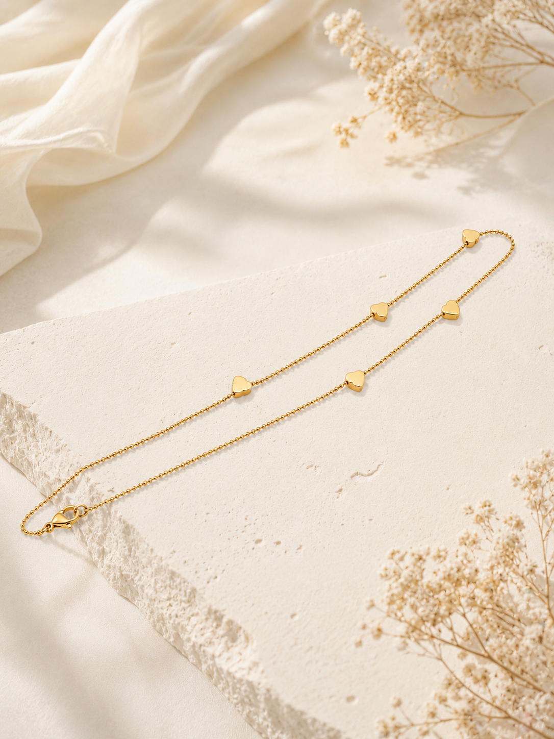 Dainty Heart Station Necklace