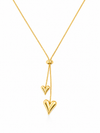 Golden Heart Lariat Necklace