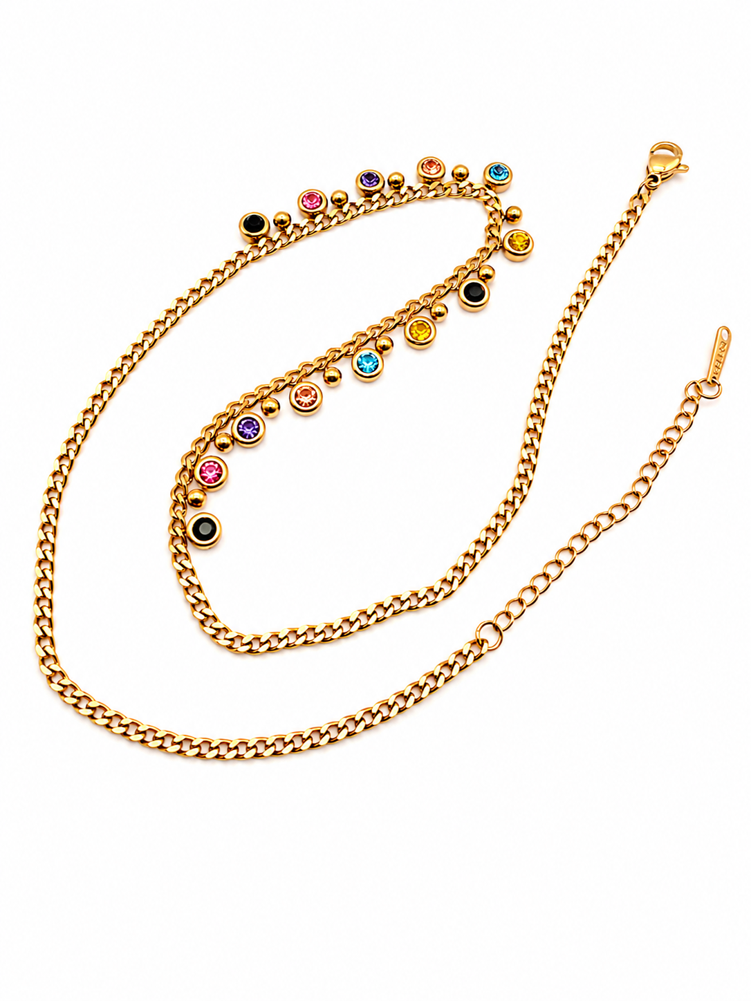 Multicolor Crystal Charm Necklace