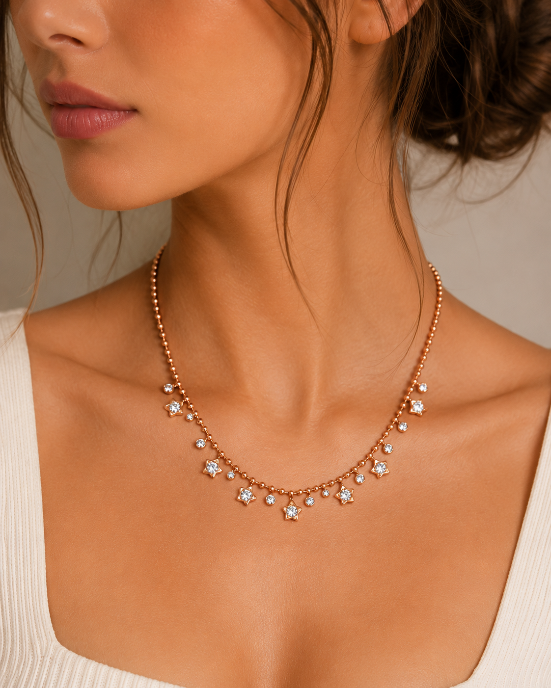Rose Gold Star Charm Necklace