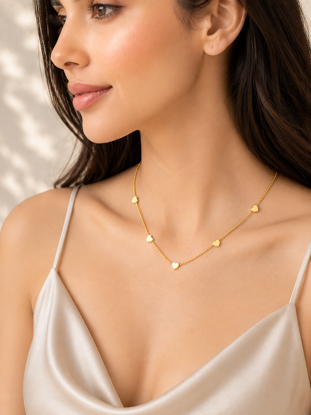 Dainty Heart Station Necklace