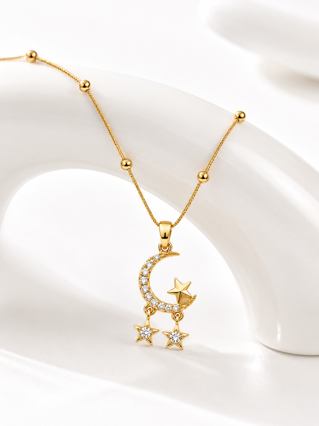 Celestial Moon & Stars Necklace