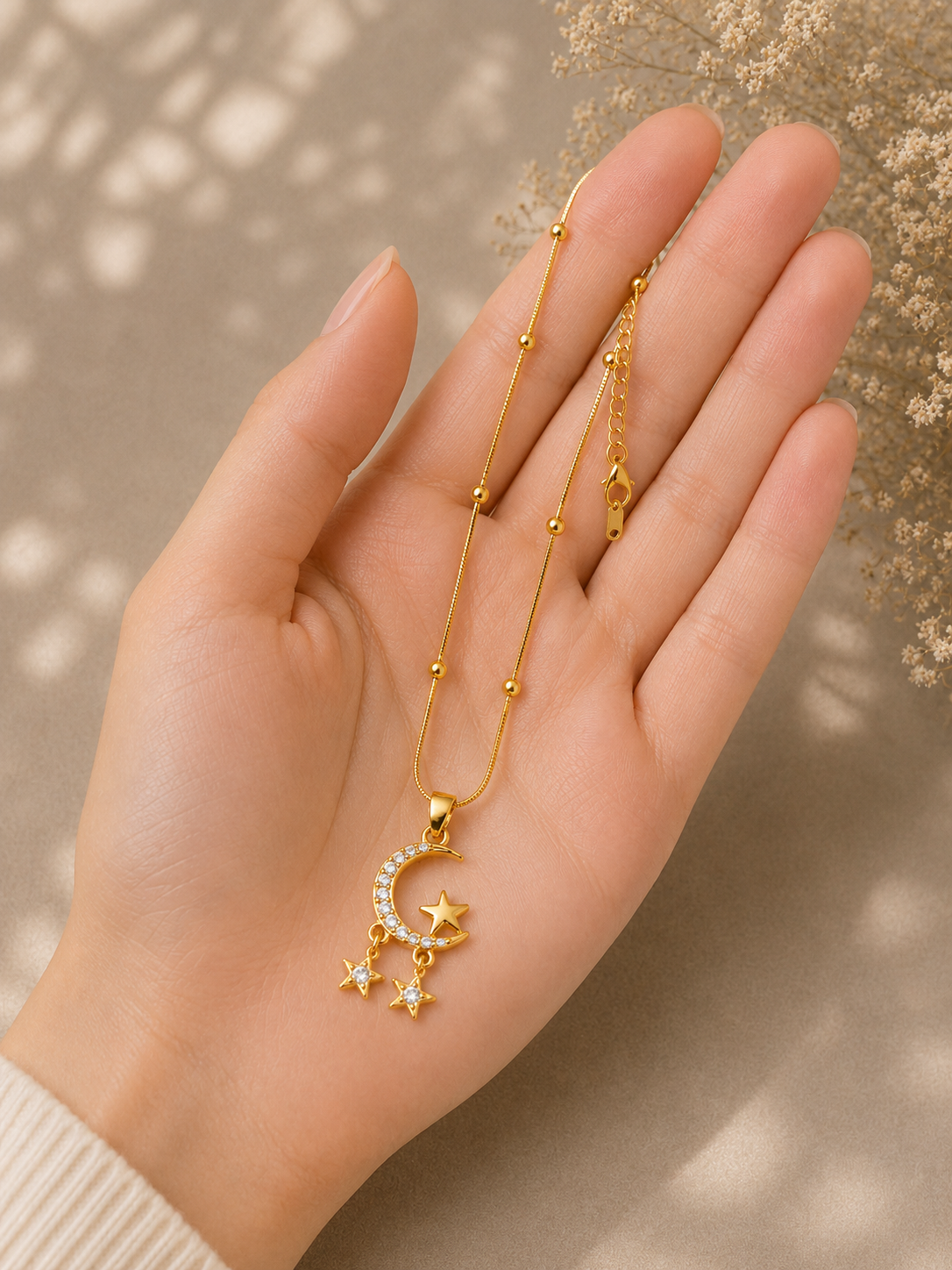 Celestial Moon & Stars Necklace