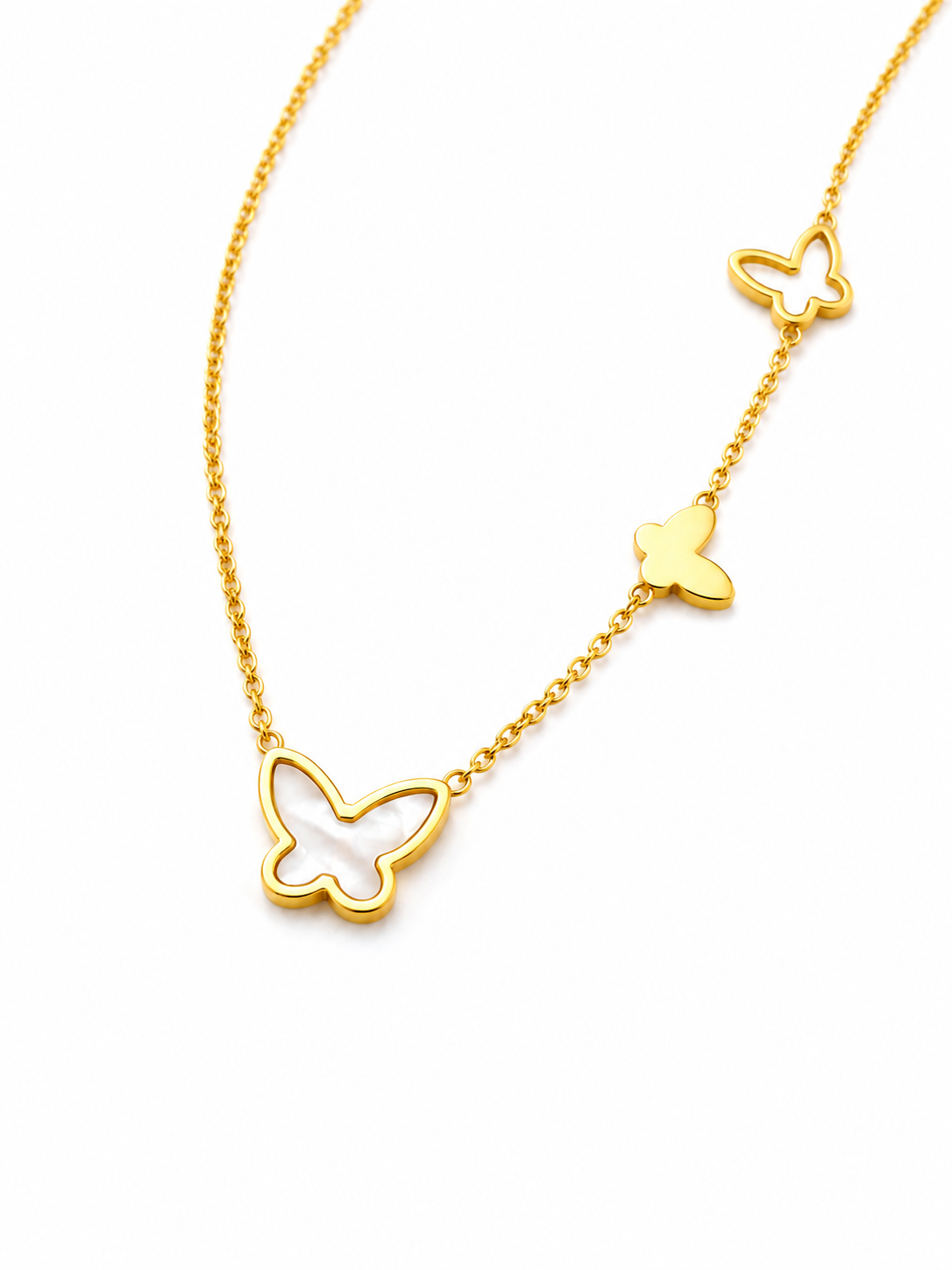 Mother of Pearl Butterfly Necklace