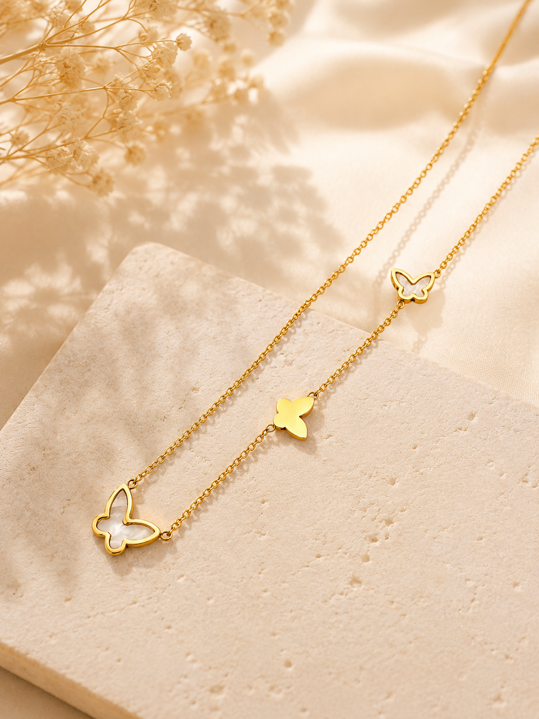Mother of Pearl Butterfly Necklace