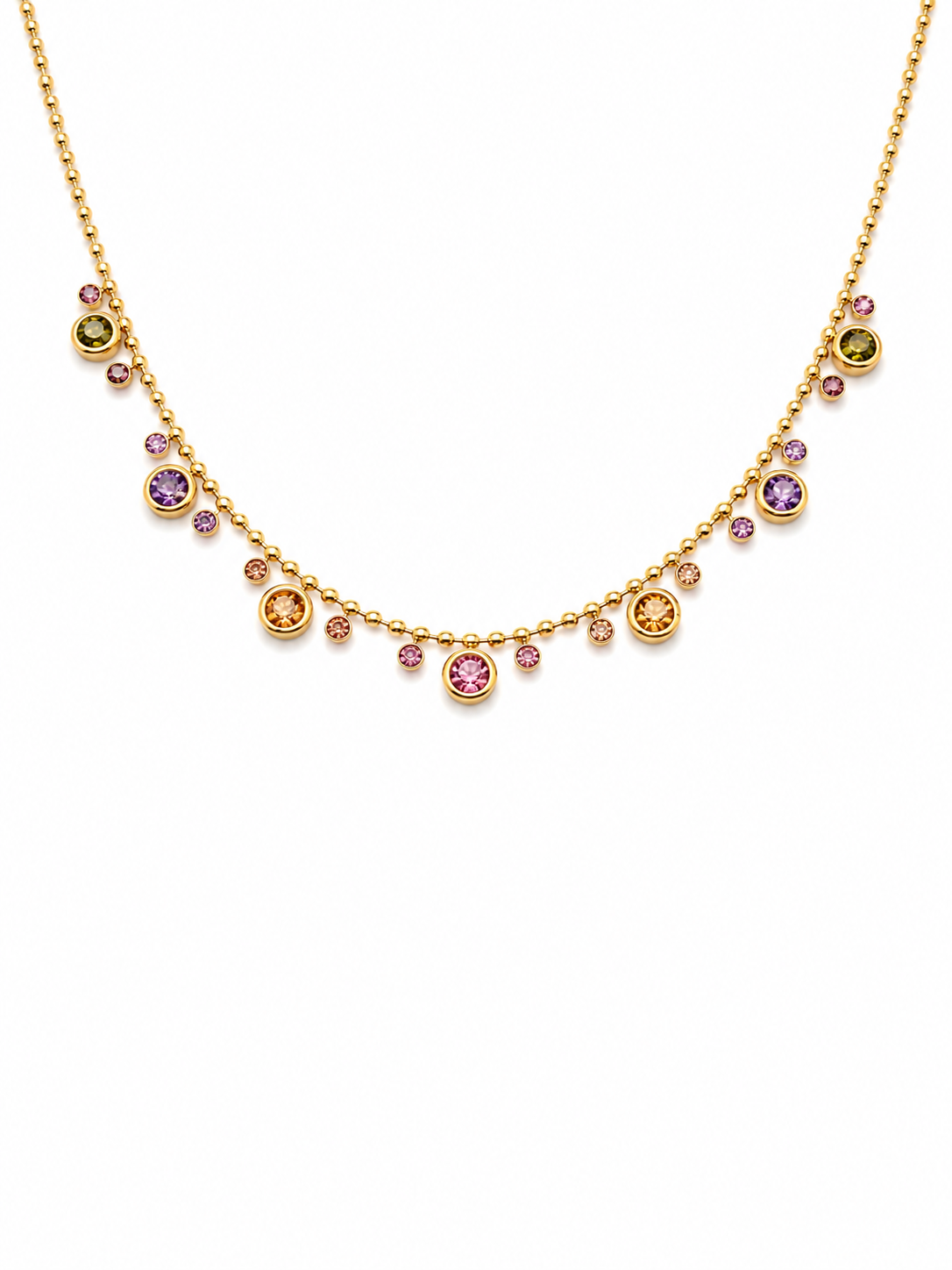 Multicolor Crystal Drop Necklace