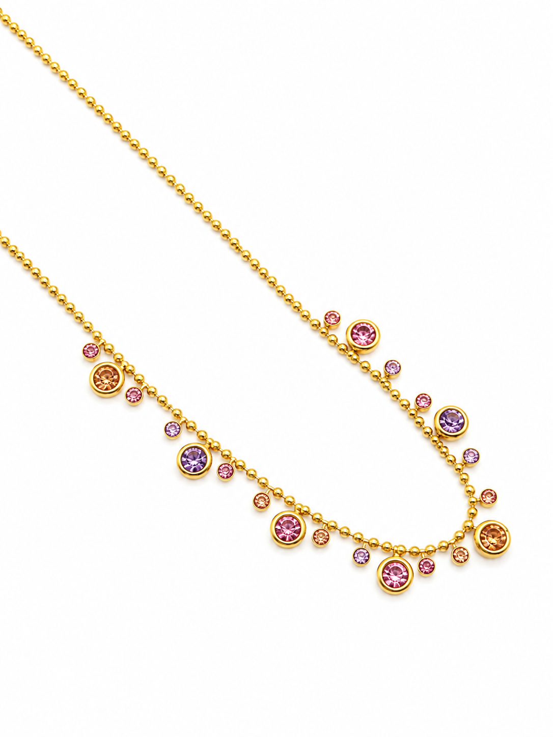 Multicolor Crystal Drop Necklace