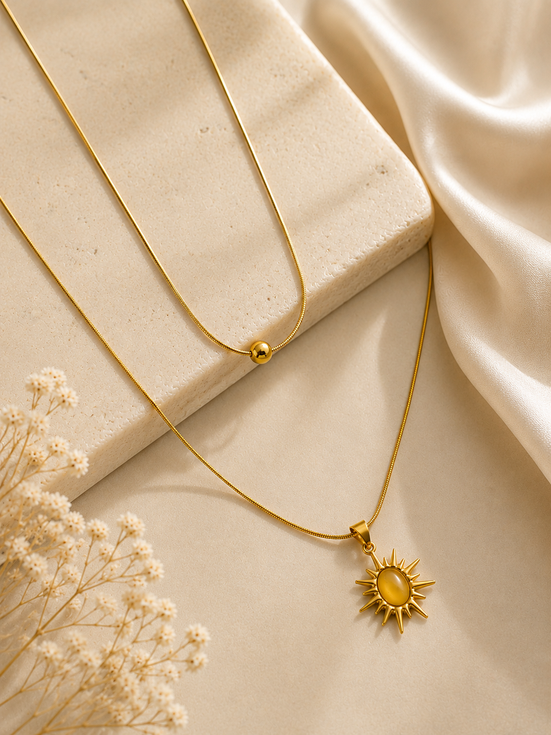 Celestial Layered Sun Necklace