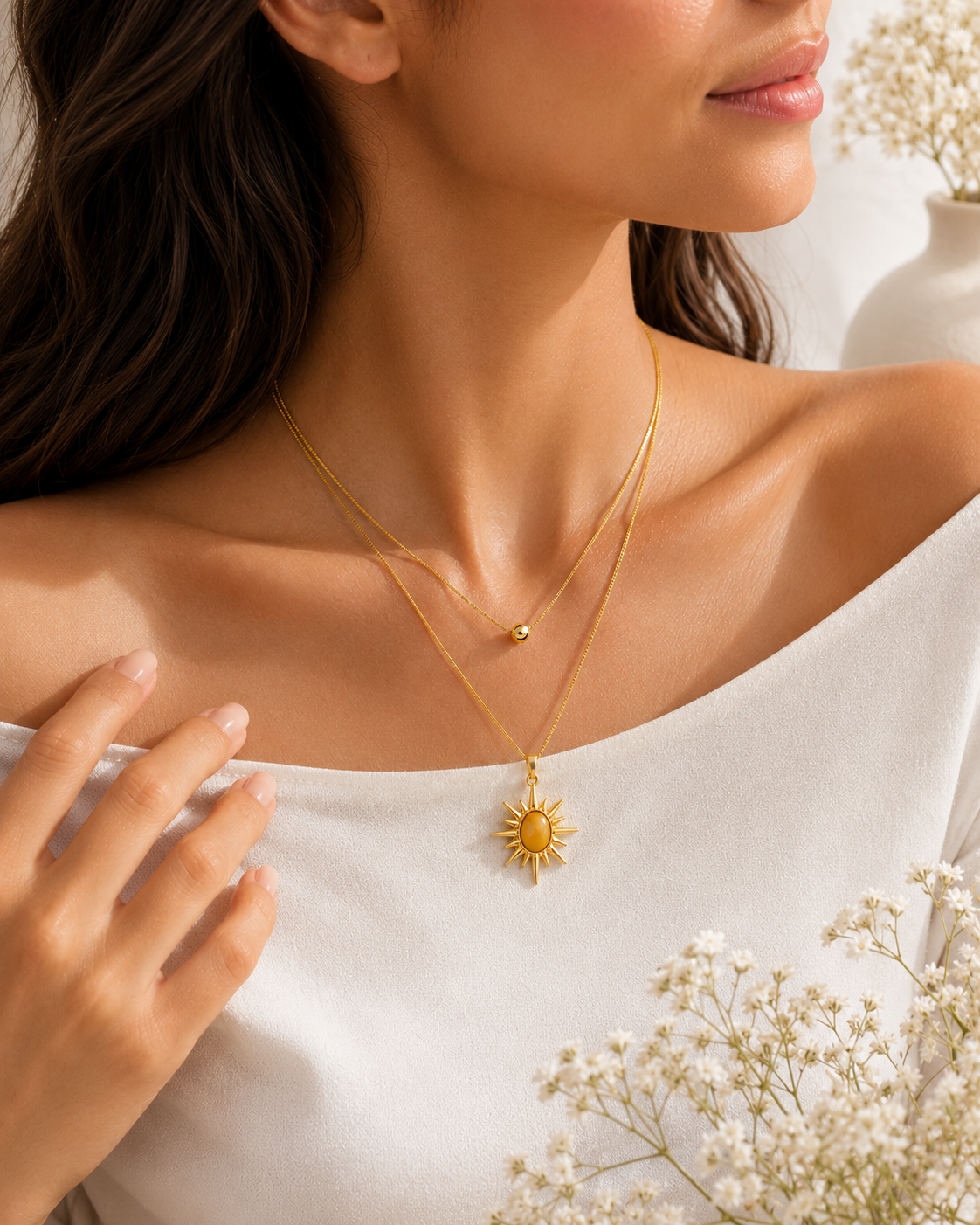 Celestial Layered Sun Necklace