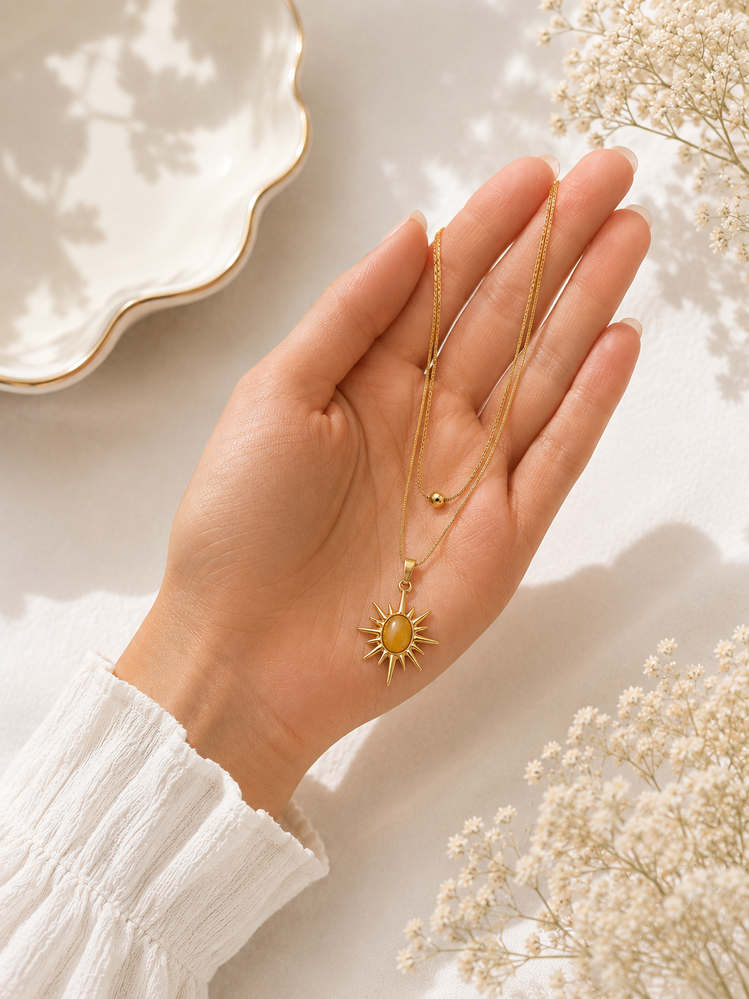 Celestial Layered Sun Necklace