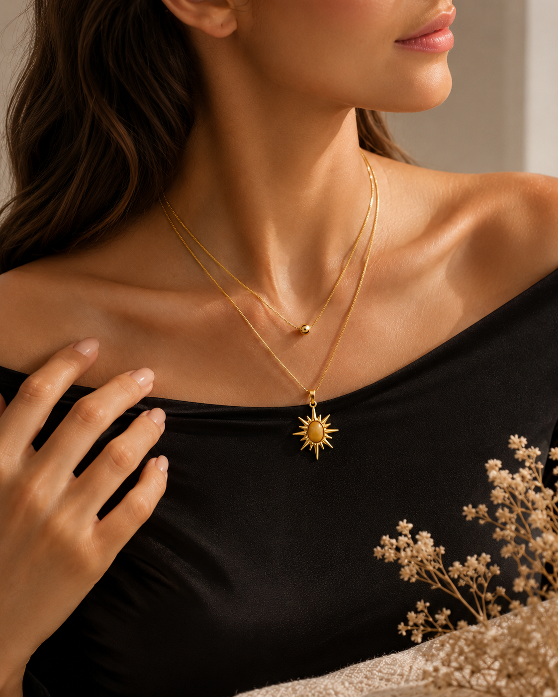 Celestial Layered Sun Necklace